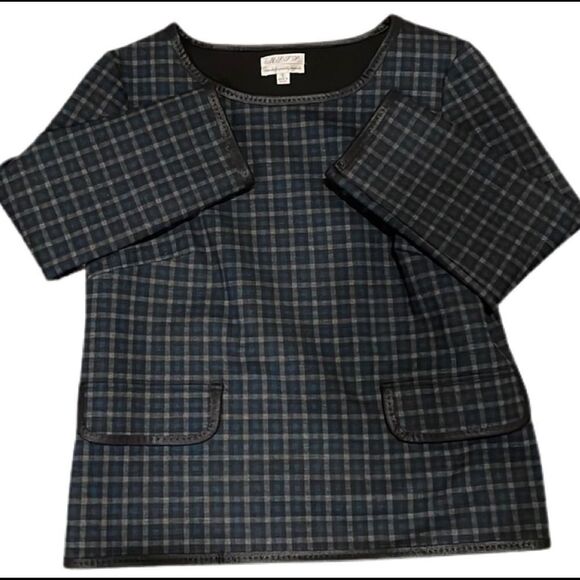MAX Studio Tartan Plain 3/4 Sleeve Top, Size Small - Picture 12 of 16